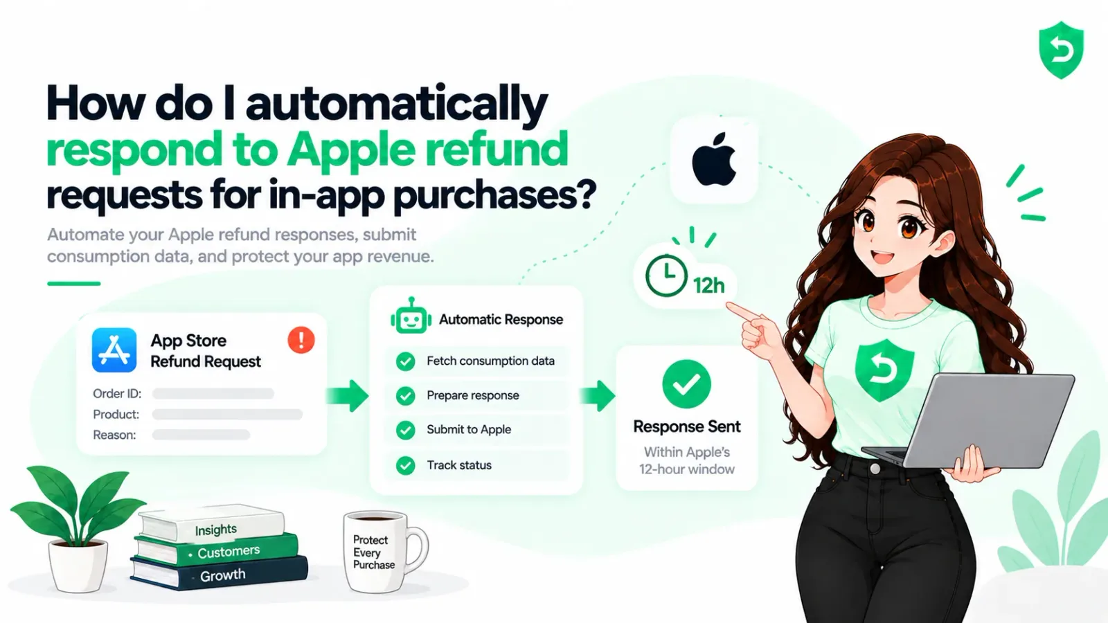 How do I automatically respond to Apple refund requests for in-app purchases?