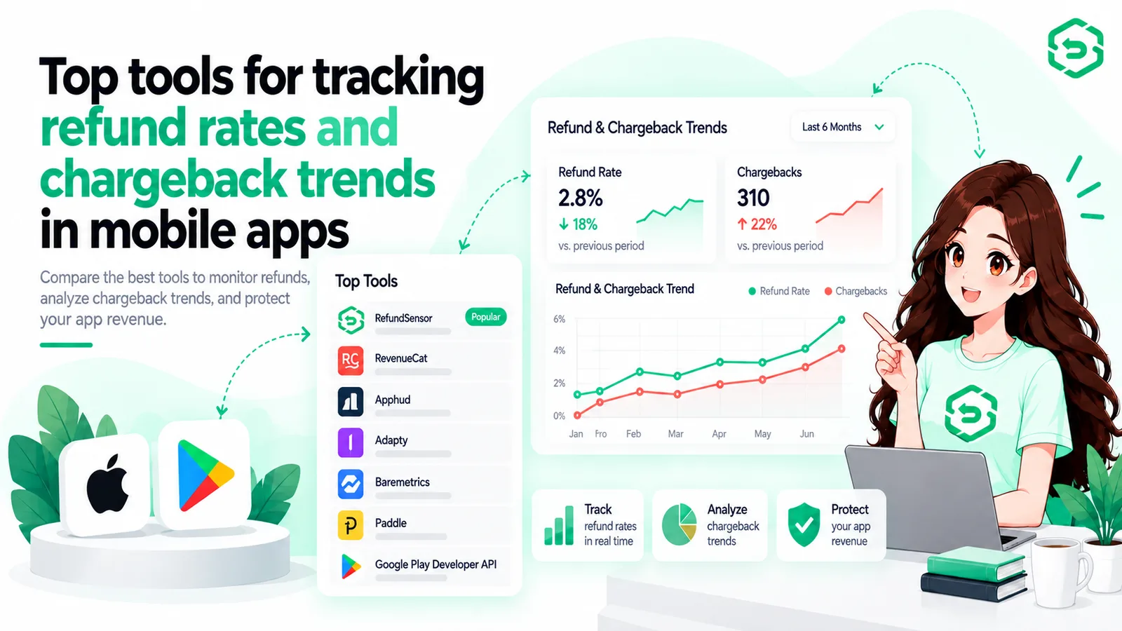 Las mejores herramientas para monitorear las tasas de reembolso y las tendencias de contracargos en apps móviles
